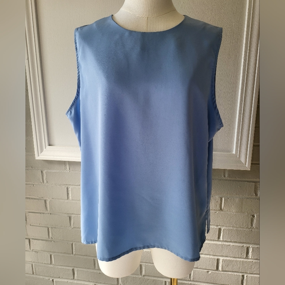 Notations Light Blue Sleeveless Tank Top